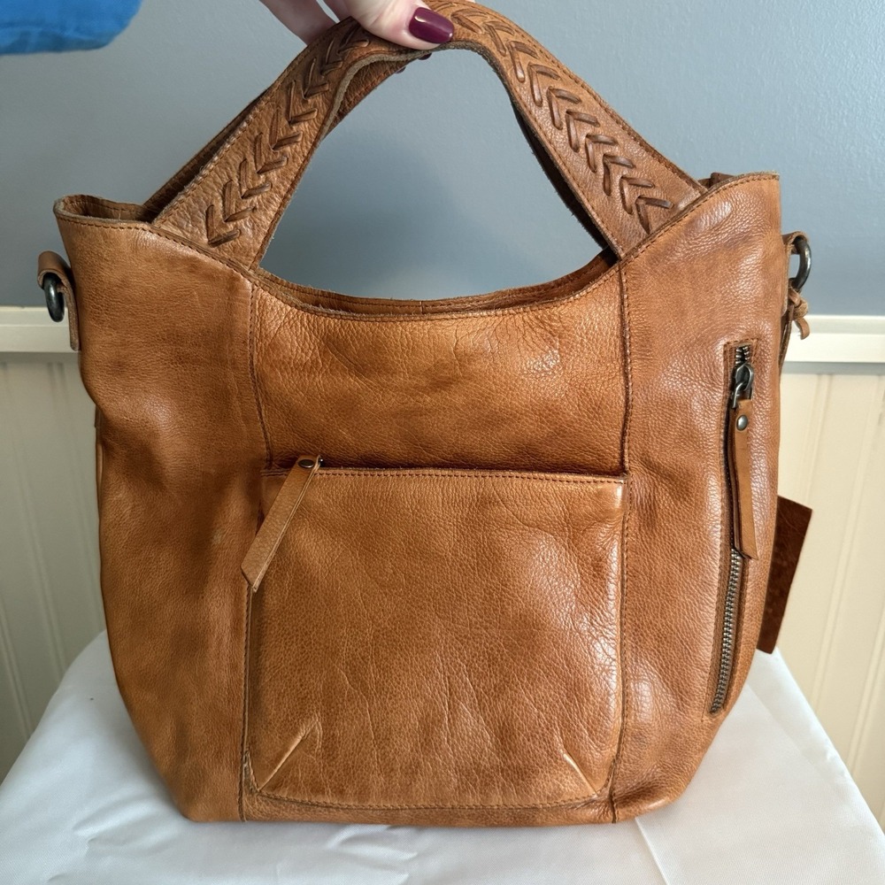 Latico Leather Mason Leather Crossbody Shoulder Bag Purse Cognac Brown New
